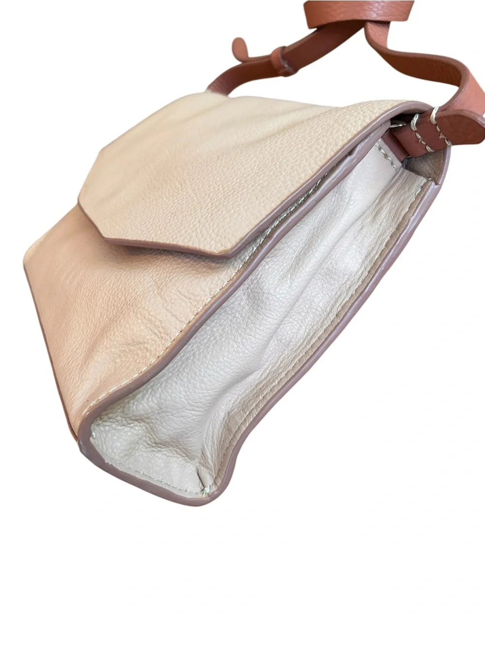 Clark’s Leather Crossbody Bag - Classic Nude & Tan - Quiet Luxury - NeutralCore